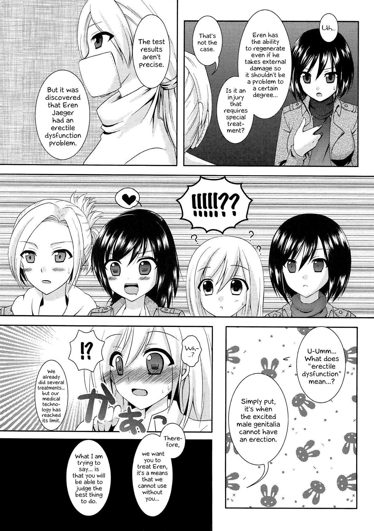 Barely 18 Porn Kinkyuu Shirei! | Emergency Order! - Shingeki no kyojin Face Fucking - Page 5