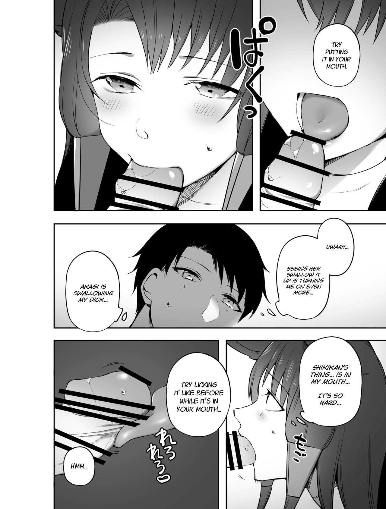 Real Couple Akagi ni Ochinpo Shaburaseru Hon | Let Akagi suck your dick - Azur lane Roughsex - Page 10