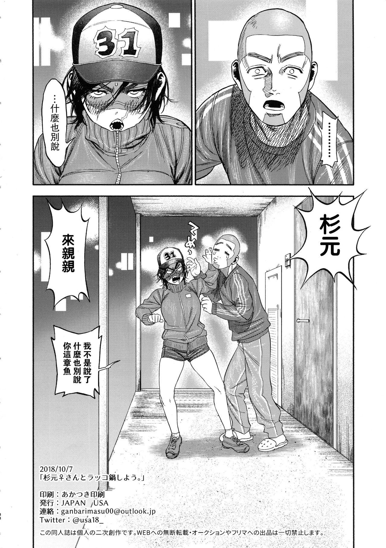 Sexo Sugimoto-san to Rakko Nabe Shiyou. - Golden kamuy Amiga - Page 38