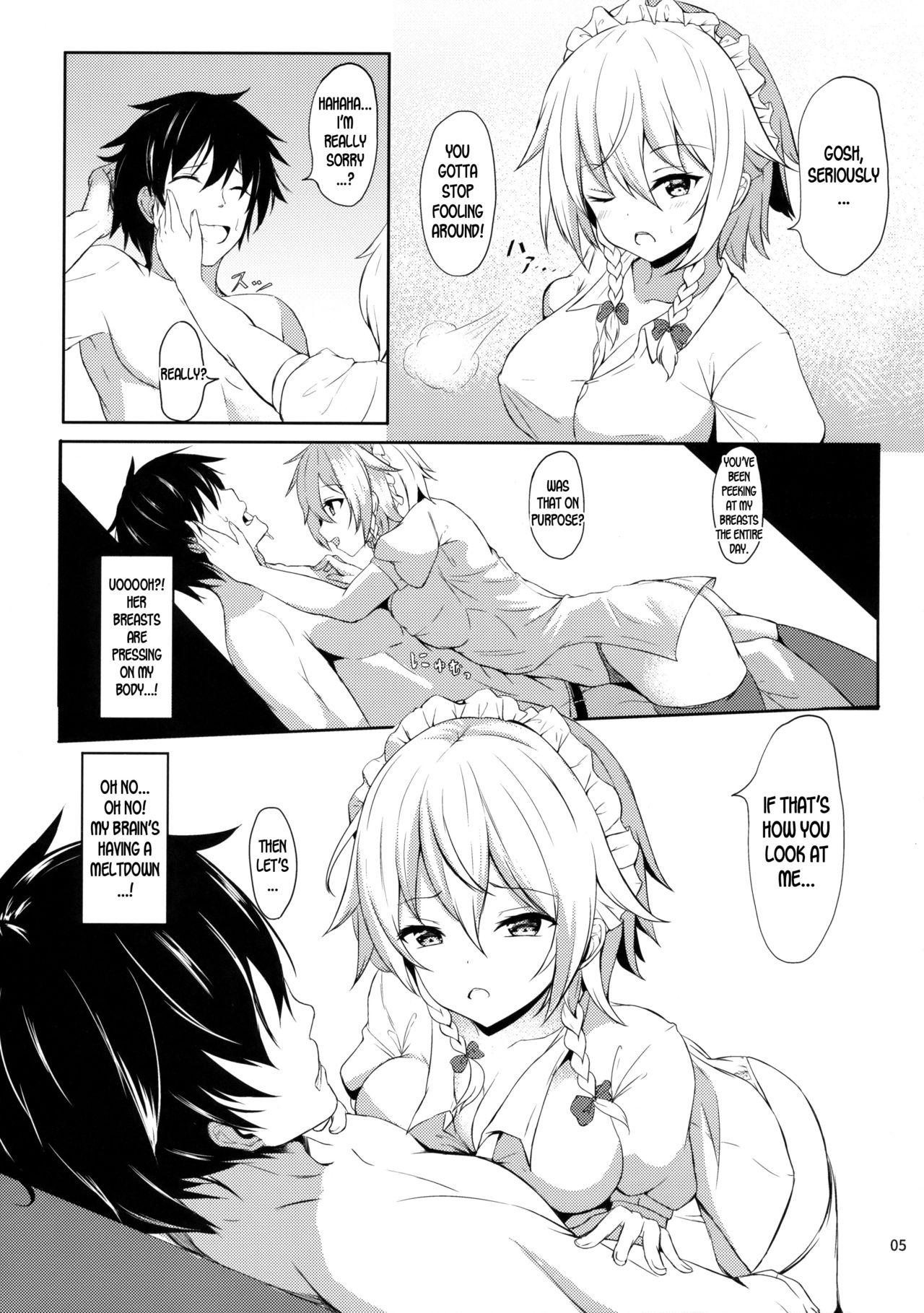 Pantyhose Sunao janai Sakuya-san o Rouraku Shitai!! - Touhou project Couple Sex - Page 4