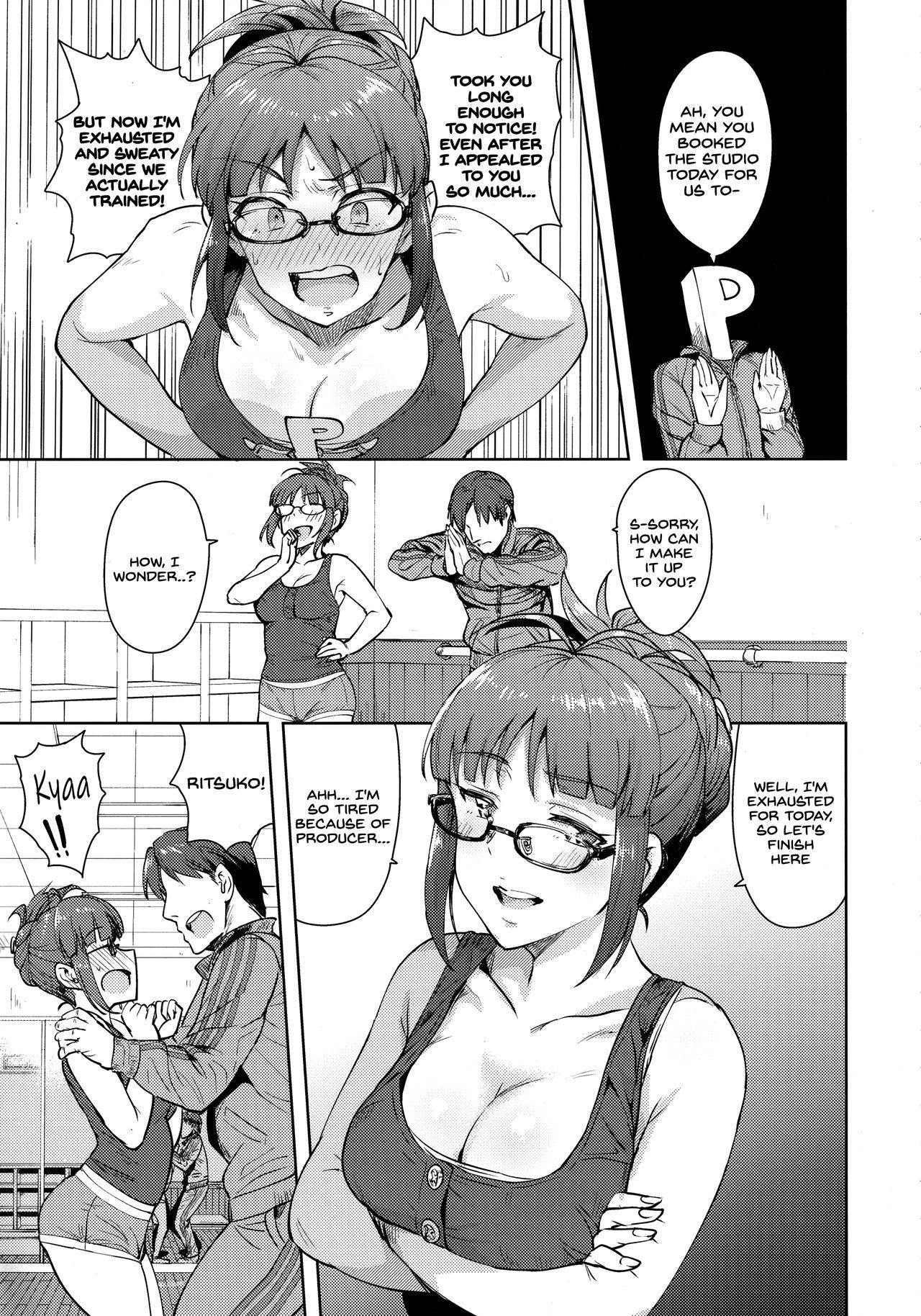Bbc Ritsuko to Stretch! - The idolmaster Cum Eating - Page 4