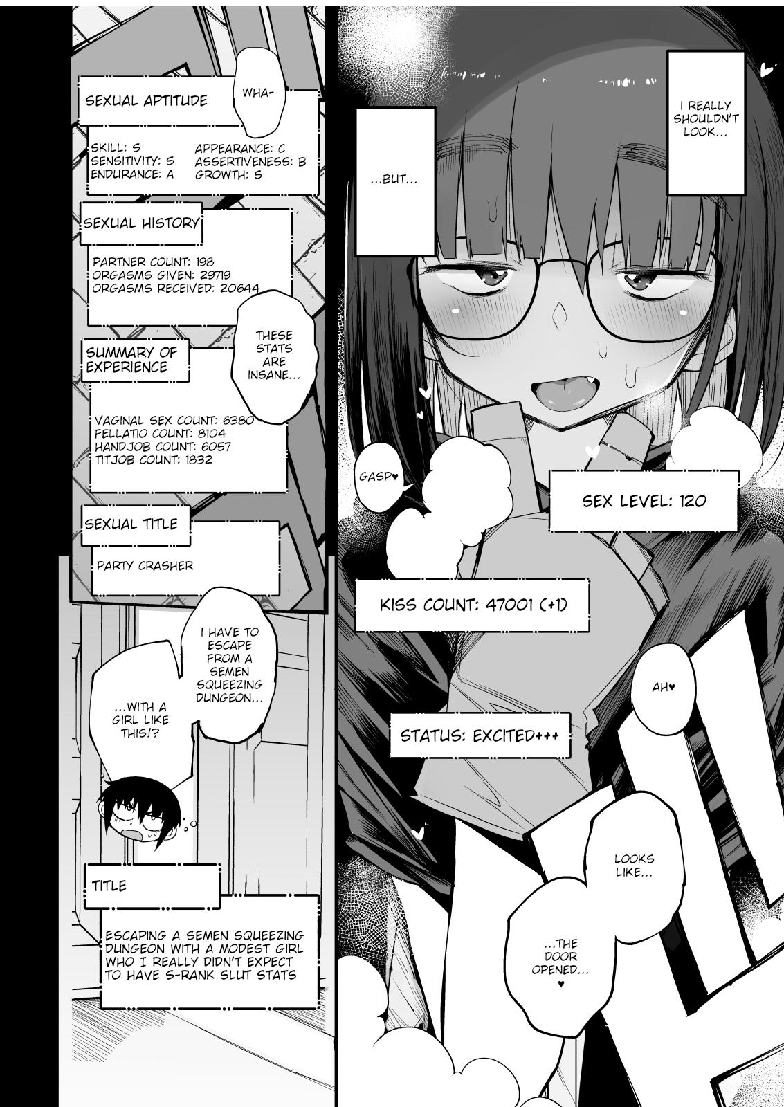 Hard Fuck [Naitou2 (F4U)] Sakusei Dungeon Kouryaku ni Mukanai Jimiko no S-kyuu Dosukebe Status | Escaping a semen squeezing dungeon with a modest girl who I really didn't expect to have S-rank slut stats [English] [Emitrans] [Digital] - Original - Page 11