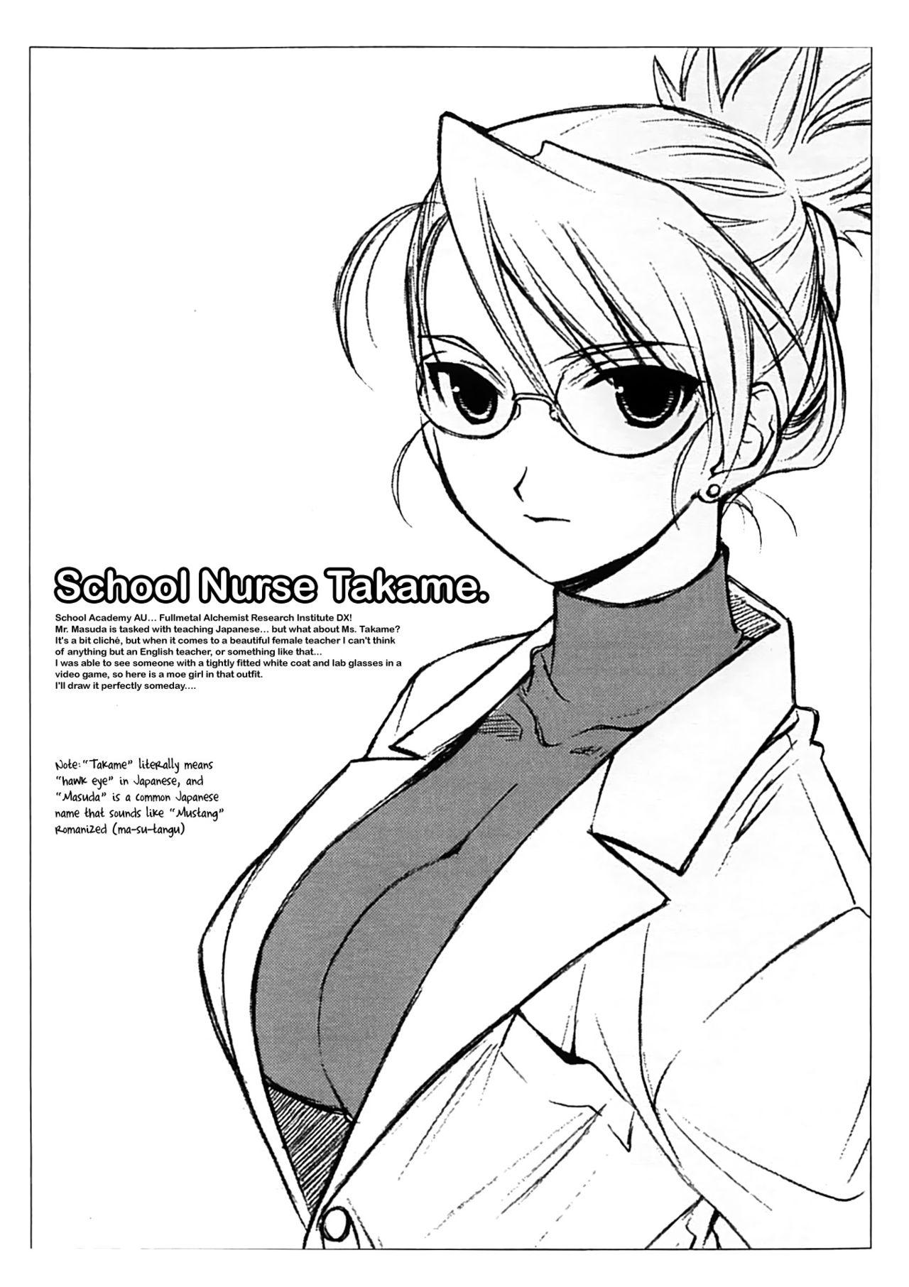 Face Fucking Hokenshitsu no Takame sensei. | School Nurse Takame. - Fullmetal alchemist | hagane no renkinjutsushi Breast - Page 4